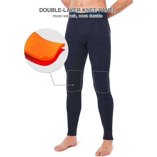  [아마존 핫딜] [아마존핫딜]David+Archy David Archy Mens 2 Pack Ultra Soft Winter Warm Base Layer Pants Fleece Lined Thermal Bottoms Long Johns with Fly