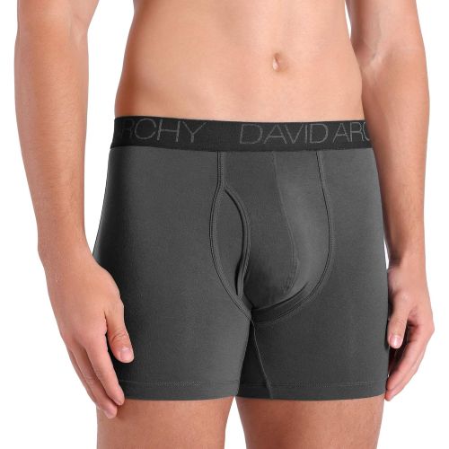  [아마존 핫딜] [아마존핫딜]David+Archy David Archy Mens Breathable Bamboo Rayon Boxer Briefs with Fly in 3 or 4 Pack