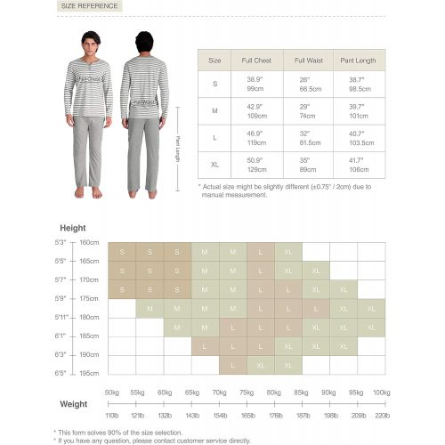  [아마존 핫딜] [아마존핫딜]David+Archy David Archy Mens Cotton Heather Striped Sleepwear Long Sleeve Top & Bottom Pajama Set