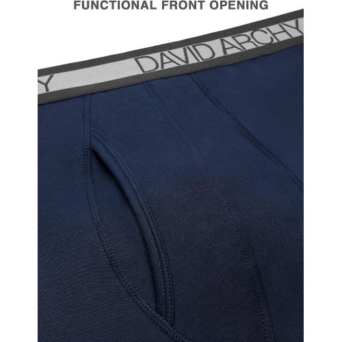  [아마존 핫딜] [아마존핫딜]David+Archy David Archy Mens 2 Pack Winter Warm Stretchy Cotton Fleece Lined Base Layer Pants Thermal Bottoms Long Johns with Fly