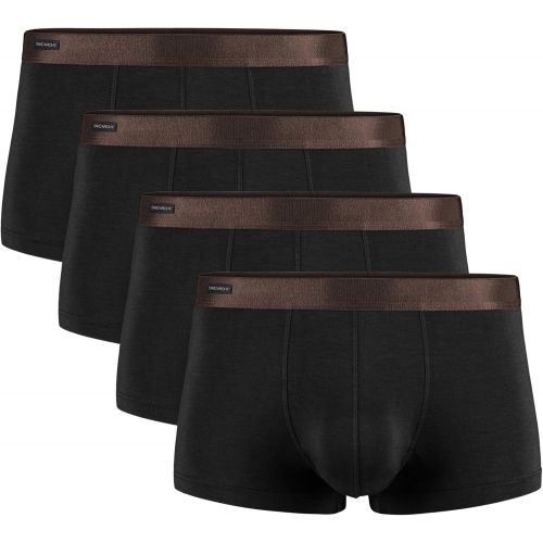  [아마존 핫딜] David+Archy DAVID ARCHY Mens 4 Pack Basic Solid Ultra Soft Underwear Bamboo Rayon Trunks