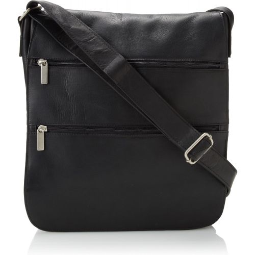  David King & Co. Laptop Messenger Bag with 2 Zip Pockets, Black, One Size