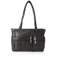David King & Co. Womens Multi Pocket Briefcase Plus, Black, One Size