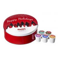 Davids Cookies Cafe Collection Holiday Tin with Custom Coffee & Cappuccino Single Serve K-Cups, 30 Count