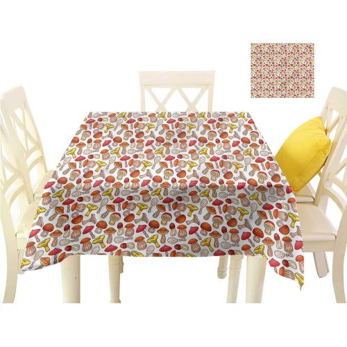  Davishouse Fabric Dust-Proof Table Cover Hand Drawn Style Set Indoor Outdoor Camping Picnic W63 x L63