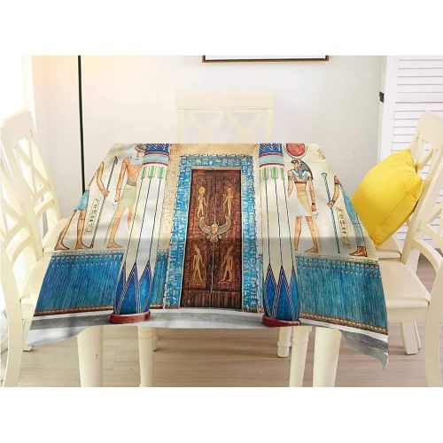  Davishouse Elegant Waterproof Spillproof Polyester Fabric Table Cover Ancient Symbols Set Indoor Outdoor Camping Picnic W63 x L63