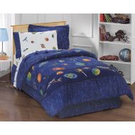 Dawhud Dream Factory Outer Space Satellites Boys Comforter Set, Blue, Twin