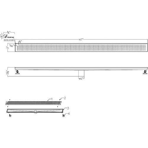  Dawn LBE470304 Brisbane River Series Linear Shower Drain, 47