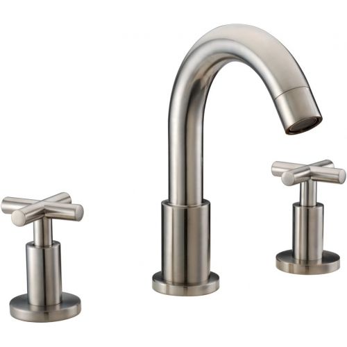  Dawn AB03 1513BN 3-Hole Widespread Lavatory Faucet with Cross Handles for 8 Centers, Brushed Nickel