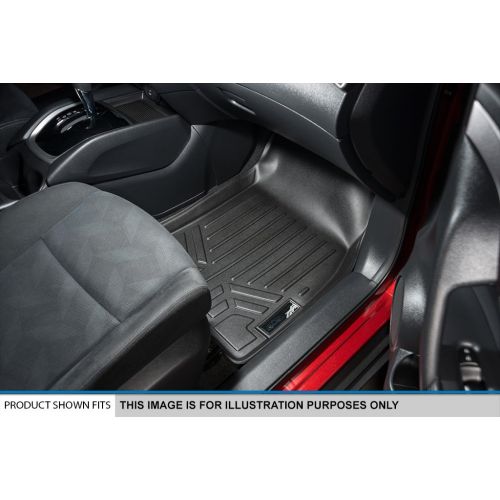  Dawn MAX LINER A0198/B0198/C0198/D0198 MAXFLOORMAT Floor Mats 3 Set and MAXTRAY Behind 2nd Dodge Journey W/First Row Dual Hooks (2012-2017) Black