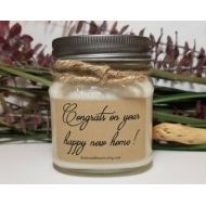 DawnCandleWorx New Home Gift - Housewarming Gift - 8oz Mason Jar Candles - Personalized Gift for Home - Soy Candles Handmade - Moving Gift - First Home