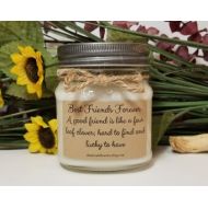 DawnCandleWorx Best Friend Gift - 8oz Soy Candles Handmade - Sister Gift - Coworker Gifts - Best Friend Birthday - Mason Jar Candles - Maid of Honor Gift