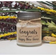 DawnCandleWorx New Home Gift - Housewarming Gift - 8oz Mason Jar Candles - Personalized Gift for Home - Cabin Decor - Moving Gift - First Home - Farmhouse