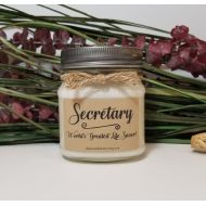 DawnCandleWorx Secretary Gift - 8oz Soy Candles Handmade - Coworker Gift - Office Gift - Administrative Gift - Boss Gift - Employee Appreciation