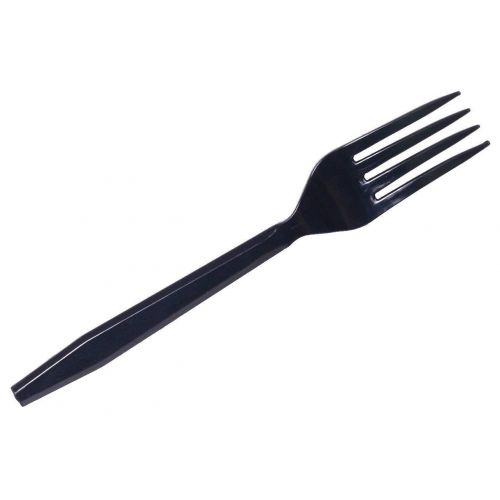  Daxwell A10003736 Plastic Cutlery, Heavy Weight Polystyrene (PS) Forks, Wrapped, Black, 6.75 (Case of 1,000)