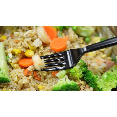  Daxwell A10003736 Plastic Cutlery, Heavy Weight Polystyrene (PS) Forks, Wrapped, Black, 6.75 (Case of 1,000)