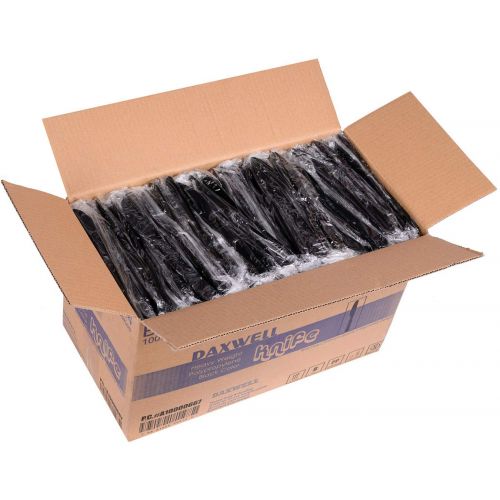  Daxwell A10000667 Plastic Knives, Extra Heavy Weight Polypropylene, Wrapped, Black, 7 3/8 (Case of 1,000)