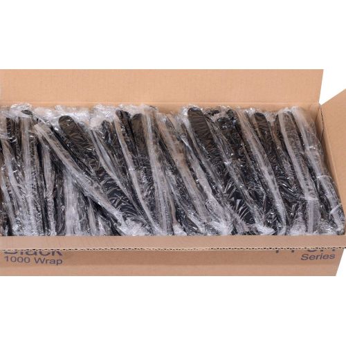  Daxwell A10000667 Plastic Knives, Extra Heavy Weight Polypropylene, Wrapped, Black, 7 3/8 (Case of 1,000)