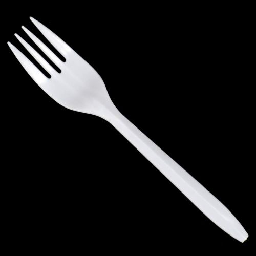  Daxwell A10001485 Plastic Cutlery, Medium Weight Polypropylene (PP) Forks, Wrapped, White, 5 7/8 (Case of 1,000)