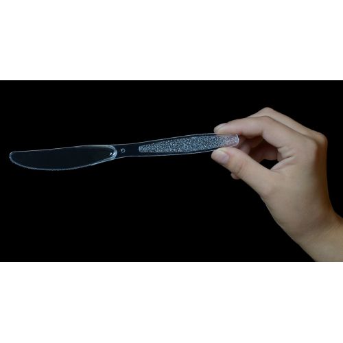  Daxwell Heavy Weight Polystyrene 7 9/16 Knife, Clear, Recyclable (Case of 1,000)
