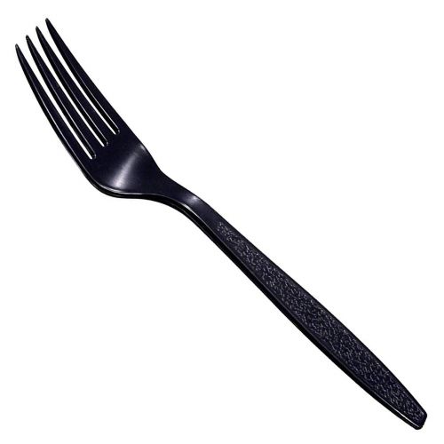  Daxwell A10000982 Plastic Cutlery, Heavy Weight Polystyrene (PS) Forks, Wrapped, Black, 7 1/8 (Case of 1,000)