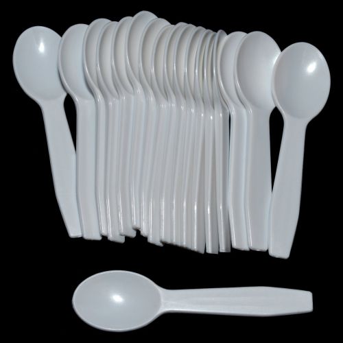  Daxwell A10000471 Plastic Cutlery, Light Weight Polypropylene (PP) Taster Spoons, White, 3.25 (3,000; 6 Bags of 500)