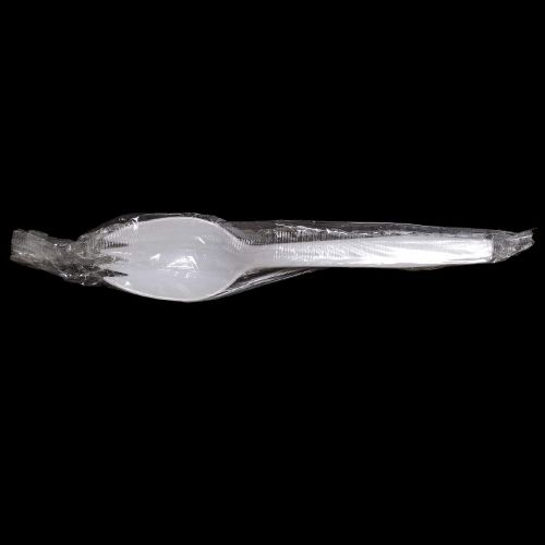  Daxwell Medium Weight Polypropylene 5 3/8 Spork, Individually Wrapped, White, Recyclable (Case of 1,000)