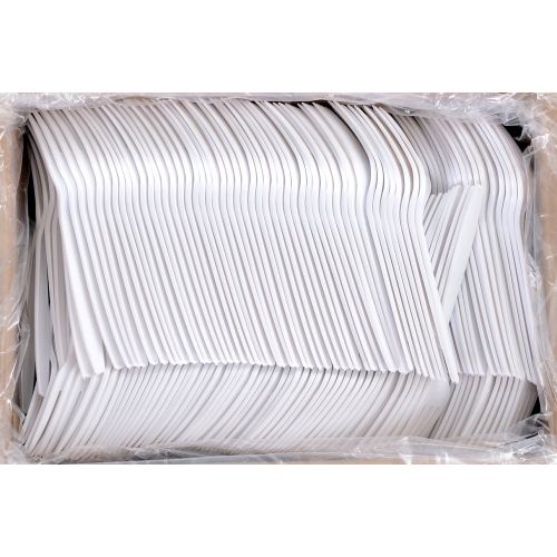  Daxwell A10001006 Plastic Cutlery, Heavy Weight Polystyrene (PS) Forks, White, 7 1/8 (Case of 1,000)