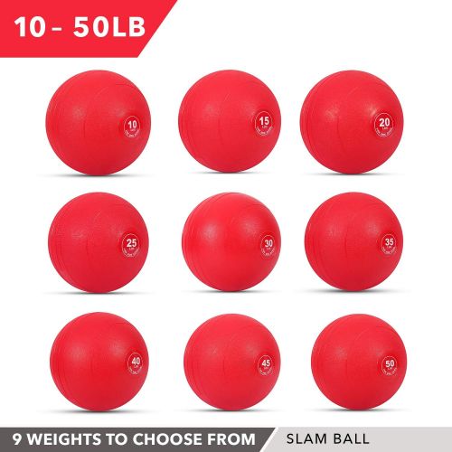  Weighted Slam Ball by Day 1 Fitness  9 Weight and 3 Color OPTIONS - No Bounce Medicine Ball - Gym Equipment Accessories for High Intensity Exercise, Functional Strength Training,