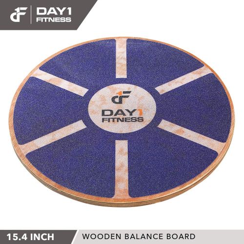  Day 1 Fitness Balance Board, 15.4”  360° Rotation, for Balance, Coordination, Posture - Large, Wooden Wobble Boards with 15° Tilting Angle for Workouts - Premium Core Trainer Equi