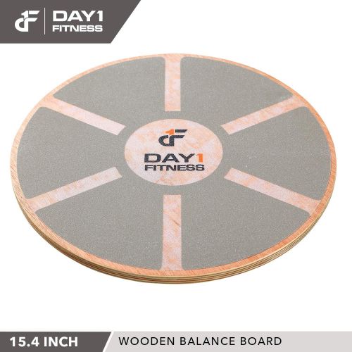  Day 1 Fitness Balance Board, 15.4”  360° Rotation, for Balance, Coordination, Posture - Large, Wooden Wobble Boards with 15° Tilting Angle for Workouts - Premium Core Trainer Equi