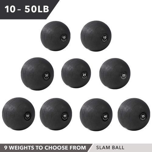  Weighted Slam Ball by Day 1 Fitness  9 Weight and 3 Color OPTIONS - No Bounce Medicine Ball - Gym Equipment Accessories for High Intensity Exercise, Functional Strength Training,