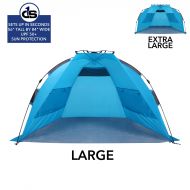 Day 1 Sports Beach Tent with UPF 50+ Sun Protection by D1S in Extra Large - Portable Sun Shade Canopy with Instant Pop-Up Frame for Families - Roomy, Outdoor Day Tents with Easy Setup