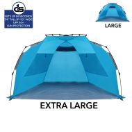 Day 1 Sports Beach Tent with UPF 50+ Sun Protection by D1S in Large - Portable Sun Shade Canopy with Instant Pop-Up Frame for Families - Roomy, Outdoor Day Tents with Easy Setup