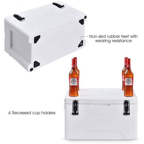 Dayanaprincess 40 Quart White Durable Portable Useful Travel Picnic Heavy Duty Outdoor Insulated Fishing Hunting Cooler Hiking Camping Beach Nice Cold Drink Food Beverage