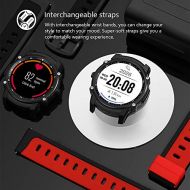 Dayangiii Smart Watch, GPS Fitness Tracker, IP68 Waterproof Blood Pressure Heart Rate Intelligent Sports Smart Notification Watch for Android and iOS,Red