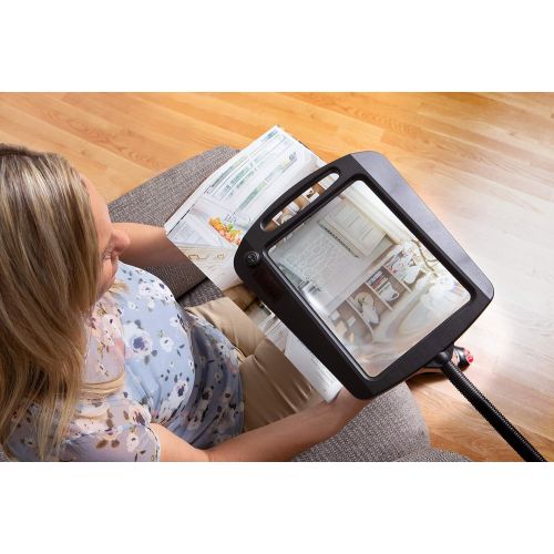  Daylight daylight24 402039-05 Full Page 8 x 10 Inch Magnifier LED Illuminated Floor Lamp, Silver