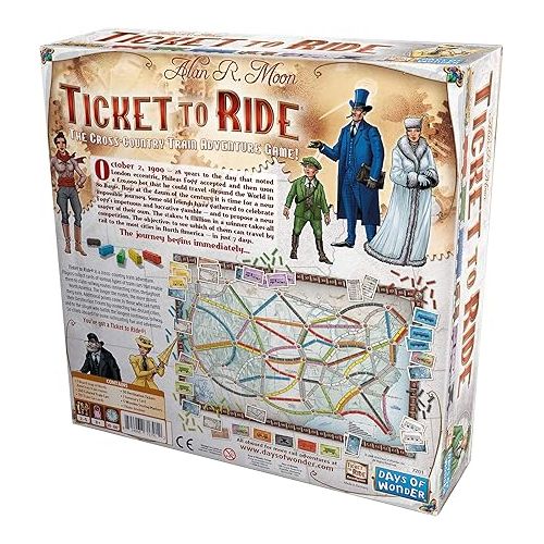  Ticket to Ride Board Game - A Cross-Country Train Adventure for Friends and Family! Strategy Game for Kids & Adults, Ages 8+, 2-5 Players, 30-60 Minute Playtime, Made by Days of Wonder