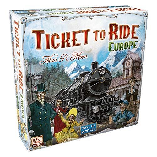  Ticket to Ride Europe Board Game Family Board Game Board Game for Adults and Family Train Game Ages 8+ For 2 to 5 players Average Playtime 30-60 minutes Made by Days of Wonder