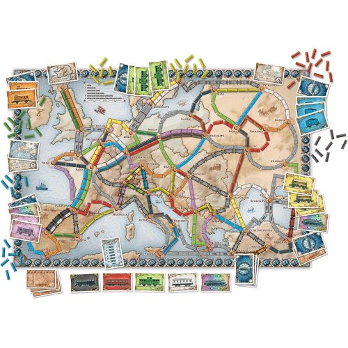  Ticket to Ride Europe Board Game Family Board Game Board Game for Adults and Family Train Game Ages 8+ For 2 to 5 players Average Playtime 30-60 minutes Made by Days of Wonder