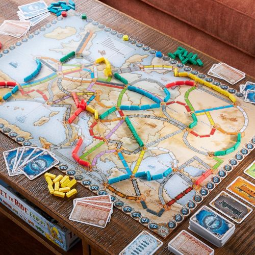  Ticket to Ride Europe Board Game Family Board Game Board Game for Adults and Family Train Game Ages 8+ For 2 to 5 players Average Playtime 30-60 minutes Made by Days of Wonder