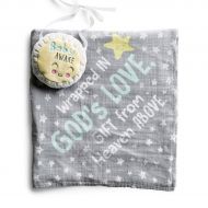 Dayspring Sam & Essie - Wrapped in Gods Love - Muslin Swaddle Blanket with Door Hanger