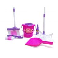 Dazzling Toys Little Girls Just Like Mom Cleaning Set. Set Includes Broom, Dust Brush, Pail and More