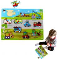 Dazzling Toys dazzling toys Kids Favorite Various 2 to 3 Inch Vehicles Wooden Puzzle.