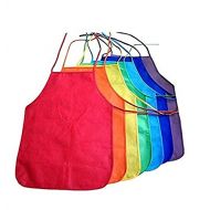 Dazzling Toys Multicolored Kids Artists Apron Set of 6 Open Back Sleeveless Art Craft Smock Aprons | Children’s Assorted Variety Pack of 6 Colorful DIY Protective Reusable Kitchen | Painting Apr
