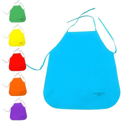  Dazzling Toys Multicolored Kids Artists Apron Set of 6 Open Back Sleeveless Art Craft Smock Aprons | Children’s Assorted Variety Pack of 6 Colorful DIY Protective Reusable Kitchen | Painting Apr