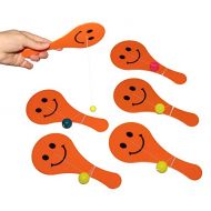 Dazzling Toys Large Orange Paddle Ball Game, 8 Pack