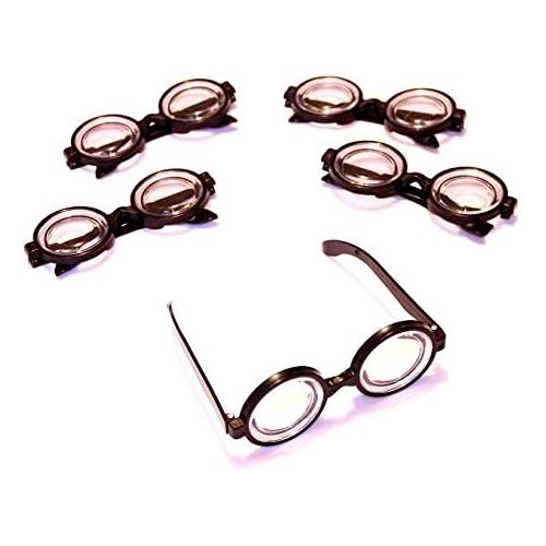  Dazzling Toys Plastic Black Frame Nerd Glasses - Pack of 12 - Costume Party Favors
