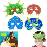 Dazzling Toys Halloween Dinosaur Masks | 7.5 Party Costume Foam Mask | Birthday Party Supplies | 12 Pieces | Fun Masquerade Idea