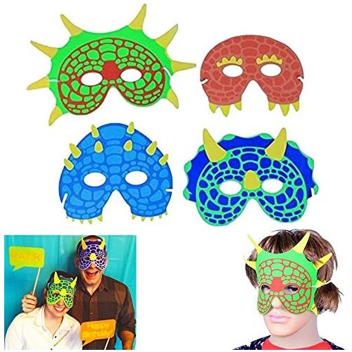  Dazzling Toys Halloween Dinosaur Masks | 7.5 Party Costume Foam Mask | Birthday Party Supplies | 12 Pieces | Fun Masquerade Idea